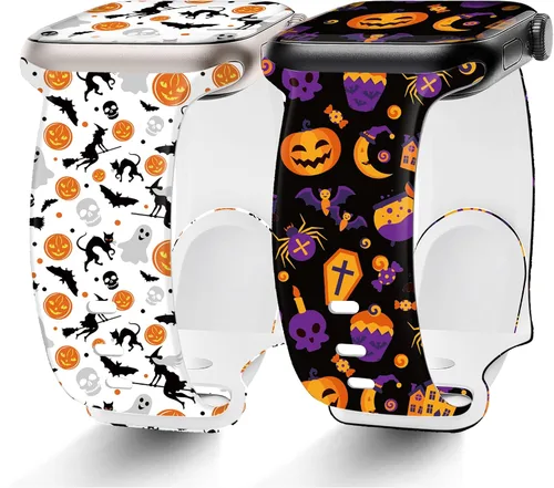 Miniatura 8 de Paquete de 2 correas de Halloween compatibles con Apple Watch de 1.811 in 1.772 in 1.732 in 1.929 in 1.654 in Series 11 10 9 8 7 SE 6 5 4 3 Ultra