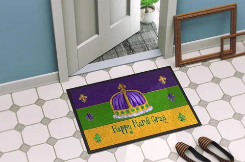 Miniatura 4 de Caroline's Treasures 8385MAT - Tapete de Mardi Gras de 18 x 27 pulgadas, para interiores y exteriores, para entrada, antideslizante, lavable
