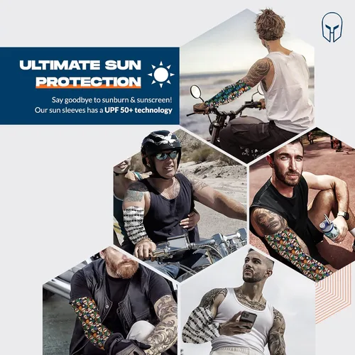 Miniatura 90 de ARMORAY - Mangas de brazo para hombres o mujeres; para cubrir tatuajes; de enfriamiento, para practicar deportes, básquetbol, golf, fútbol