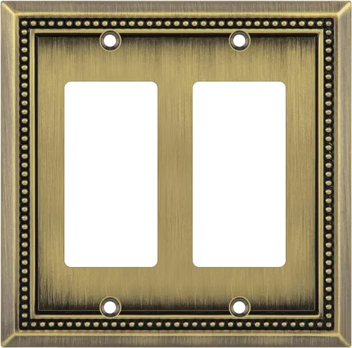 Miniatura 10 de Henne Bery Sunken Pearls - Placa de pared decorativa resistente para interruptor, cubierta para tomacorrientes (doble dúplex, níquel satinado)