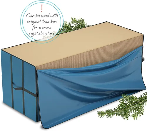 Miniatura 4 de Hearth & Harbor Paquete de 2 bolsas de almacenamiento para árbol de Navidad de 9 pies para vacaciones, caja de almacenamiento impermeable para árbol