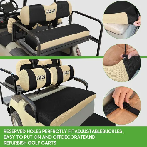 Miniatura 8 de 10L0L Fundas para Asientos Delanteros y Traseros de Carrito de Golf, Juego Completo para G2 G8 G9 G11 G14 G16 G19 G20 G21 G22 y Club Car DS