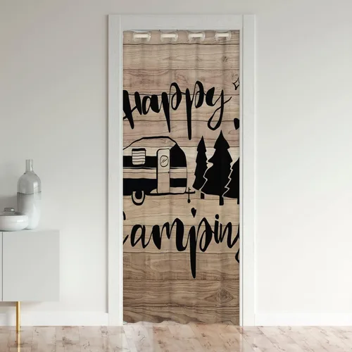 Miniatura 16 de Happy - Cortina opaca para puerta de campamento para jóvenes adultos, caravana, caravana, viajes, 34 pulgadas de ancho x 80 pulgadas de largo