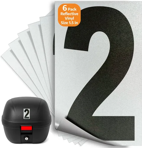 Miniatura 103 de iSYFIX Calcomanías de vinilo negro número 0 (Zero) – Paquete de 6 calcomanías de 1.5 pulgadas – Calcomanías de alta calidad, fondo reflectante