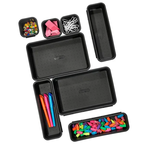 Miniatura 6 de madesmart Paquete de 8 cubos entrelazados con cajones personalizables y organizador de escritorio para oficina, cocina, baño y herramientas