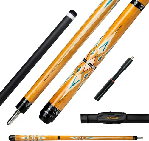 Miniatura 26 de Taco de billar de fibra de carbono de Moyerely, palo de taco de 11.8mm/12.5mm de baja deflexión, palo de piscina profesional con estuche