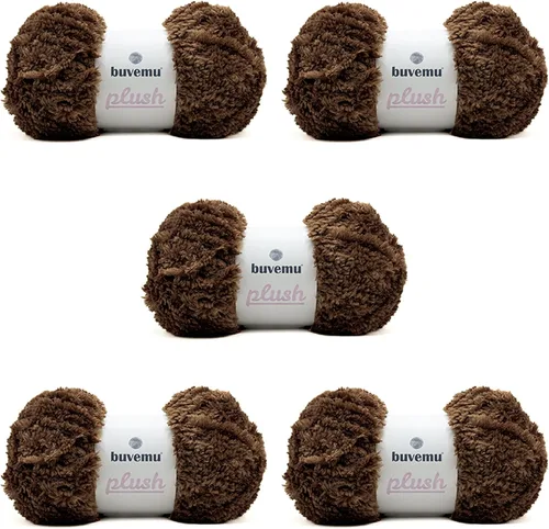 Miniatura 15 de Hilo de Pelo Sintético Super Suave y Grueso, Súper Suave y Esponjoso para Tejer, Crochet y Manualidades, 100 Gramos (3.53 Onzas) 109 Yardas