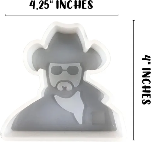 Miniatura 3 de Molde de silicona de vaquero Molde de manualidades para freshies, epoxi y jabón 4.25 pulgadas de ancho x 4 pulgadas de largo x 1 pulgada