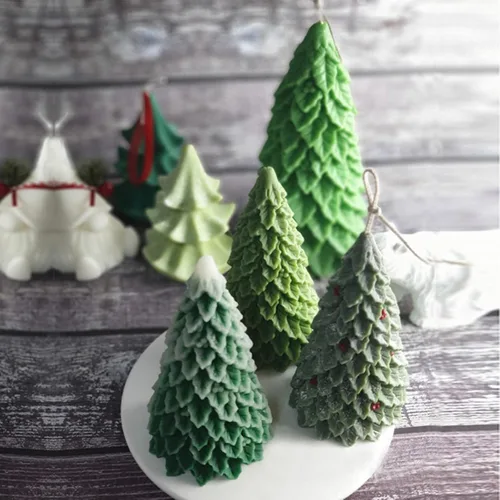Miniatura 6 de Hoja colgante de árbol de Navidad vela molde de silicona yeso resina epoxi jabón molde de fondant pastel chocolate caramelo hornear molde