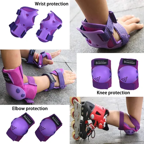 Miniatura 3 de BOSONER Rodilleras/Coderas/Muñequeras para Niños/Jóvenes de 3-15 Años, Conjunto de Equipo Protector Infantil para Patines, Ciclismo, Bicicleta BMX