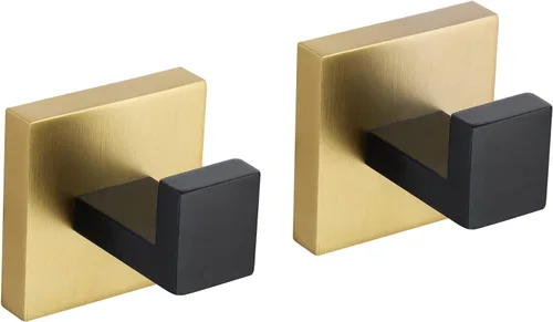 Miniatura 8 de TQKAG Gancho para toalla de baño, abrigo, bata negra, ganchos de pared de baño para cocina, garaje, montaje en pared de acero inoxidable Negro