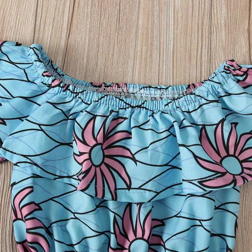 Miniatura 6 de Enterizo Dashiki con hombros descubiertos y diadema para niñas africanas de 18 meses (azul, 3-6 meses), Azul