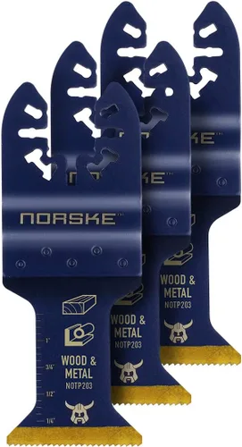 Miniatura 10 de Norske Tools NOTP273 - Cuchillas oscilantes para múltiples herramientas de 1-1/4 pulgadas (3 unidades), ajuste universal para cortar madera y madera