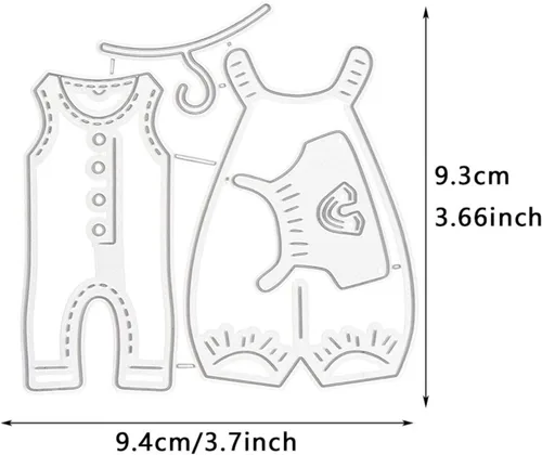 Miniatura 5 de Troqueles de corte para ropa de bebé niña para hacer tarjetas, troqueles de papel de metal para álbumes de recortes, suministros de fabricación de 01