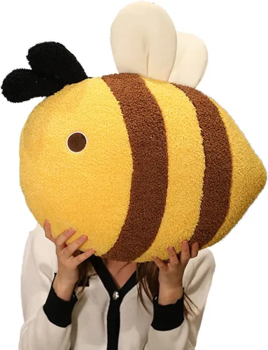 Bonita almohada de peluche de abeja de abejas, almohada de felpa de abeja de miel, juguetes Kawaii suave de abejorro almohada para abrazar abejorro