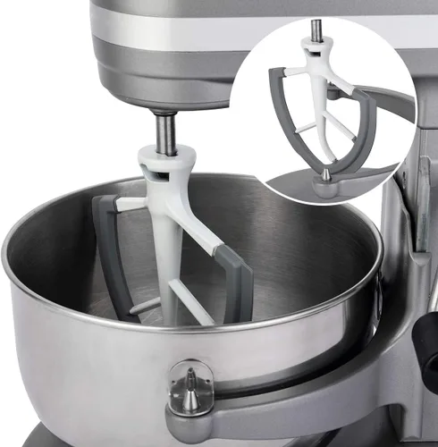 Miniatura 7 de Roabertic Batidor de borde flexible para batidora KitchenAid con soporte elevador de tazón, pala batidora plana de 6 cuartos de galón con bordes