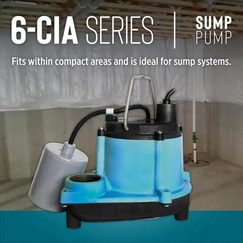 Miniatura 5 de Little Giant 6-CIA-RFS 115 Voltios, 1/3 HP, 2760 GPH Bomba Sumergible de Hierro Fundido con Interruptor de Flotador Mecánico Piggyback, Cable de 10