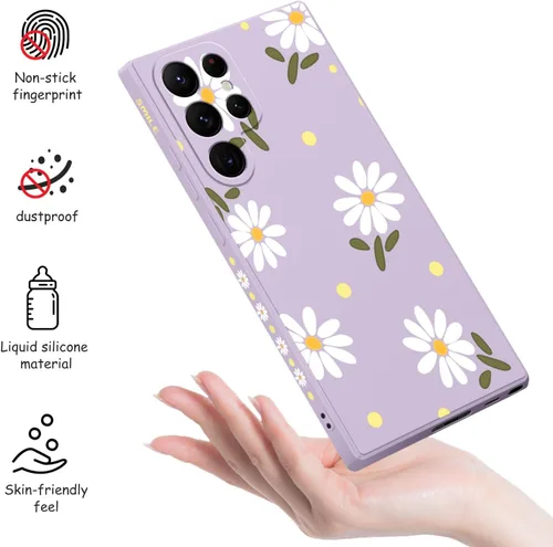Miniatura 4 de LEECG Funda para Samsung Galaxy S22, Diseños de Flores Elegantes de Silicona Suave con Protección contra Caídas y Resistente a Huellas Dactilares