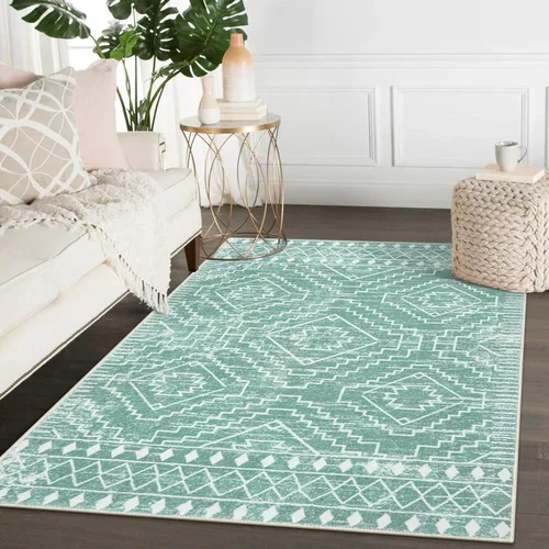 Miniatura 45 de Wonnitar Alfombra marroquí lavable de 5 x 7 pies, color negro, alfombra grande para sala de estar, antideslizante, bohemio, para dormitorio