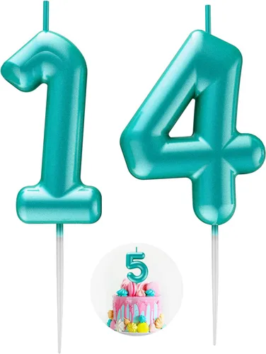 Miniatura 172 de Velas número 2 arcoíris con número 3D de feliz cumpleaños para decoración de fiesta de pastel de cumpleaños, suministros de celebración