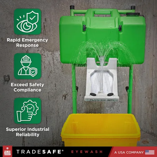 Miniatura 7 de TRADESAFE Estación de lavado de ojos de emergencia: estación portátil de lavado de ojos aprobada por OSHA, primeros auxilios de lavado de ojos de 8
