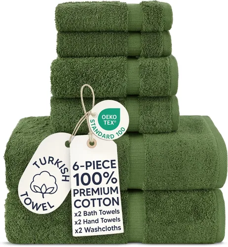 Miniatura 119 de Chakir Turkish Linens - Toallas turcas de 100% algodón, suaves y absorbentes (4 paños, color gris)