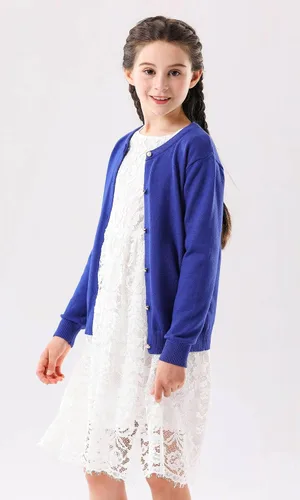 Miniatura 3 de SMILING PINKER cardigan de cuello redondo para niñas