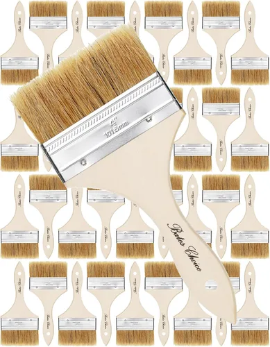 Miniatura 17 de Bates - Pinceles de pintura de cerdas naturales de 1 pulgada, juego de 16 unidades para pintura de astillas, tinte de madera y uso general