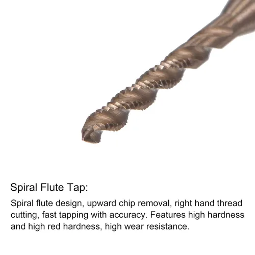 Miniatura 3 de uxcell M2 x 0.4 espiral flauta grifo y 0.063 in Twist Drill Broca Set, métrica M35 cobalto alta velocidad máquina roscado rosca rosca herramienta