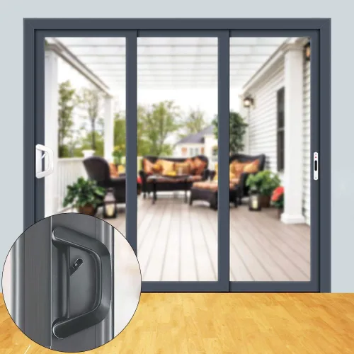 Miniatura 6 de ALLYWASAI Juego de manijas de puerta corrediza de patio con cerradura de mortaja, adecuado para puertas corredizas de patio de vidrio con grosor