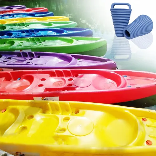 Miniatura 7 de 12 piezas Kayak Scupper Plug Kit TPE Scupper Tapones Agujeros de drenaje Tapón Bung con mango Denim Azul-12 Piezas-S