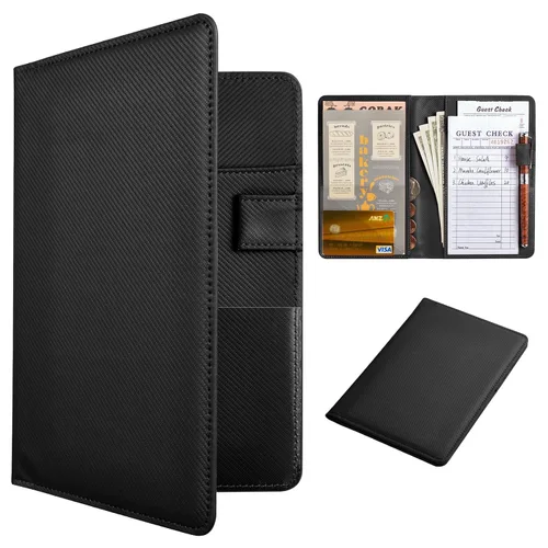 Miniatura 53 de CoBak - Libreta para meseros, organizador compacto con bolsillos transparentes y para dinero, portabolígrafo, se ajusta perfectamente al delantal
