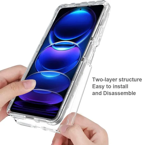 Miniatura 4 de Funda para Redmi Note 12 5G, Poco X5 5G 22111317PG con protector de pantalla de vidrio templado, protección de cuerpo completo transparente 360 duro