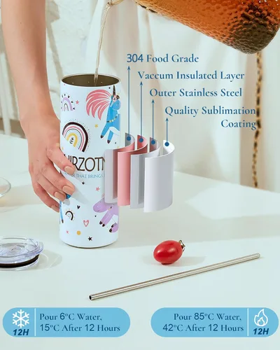 Miniatura 3 de Paquete de 25 vasos de sublimación de 20 onzas en blanco delgados y rectos a granel, vaso de sublimación aislado de acero inoxidable con Paquete