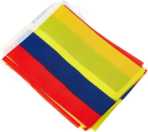 Miniatura 4 de Bandera de Colombia, bandera colombiana, pequeña cadena de banderas de Colombia, mini banderas colombianas, utilizada para fiestas, escuela, eventos