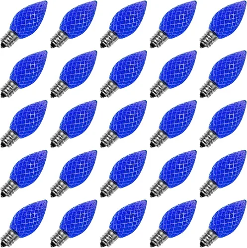 Miniatura 11 de Meconard Bombillas LED C7 de repuesto para Navidad, bombillas LED inastillables C7 para luces de Navidad para interiores y exteriores, base de Verde