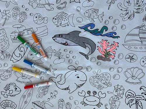 Miniatura 9 de Diseño de mandala, mantel rectangular XL de 60 x 102 pulgadas, mantel interactivo para colorear para niños, tela de poliéster/algodón, lavable