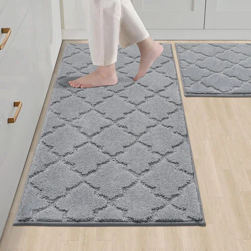Miniatura 46 de COSY HOMEER Alfombras suaves de cocina [2 piezas] para el frente del fregadero súper absorbentes, tapetes y tapetes de cocina de 20 x 30 pulgadas/20