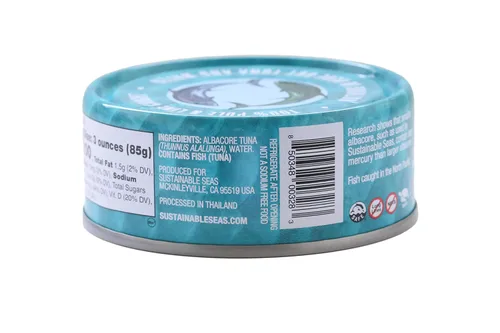 Miniatura 4 de Sustainable Seas, Trozos de atún blanco en agua, sin sal añadida, 5 onzas, probado con mercurio de terceros, 100% capturado de forma sostenible