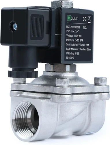 Miniatura 10 de U.S. Solid Válvula solenoide de latón de 1/2" -110V 120V AC, normalmente cerrada, válvula eléctrica de 10 bar para agua, aire, diesel