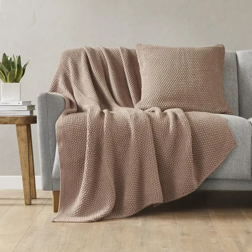 Miniatura 24 de INK+IVY Manta de punto Bree para cama, sofá y sillón, ligera, transpirable, suave y acogedora para verano, tamaño King (108 x 90 pulgadas)
