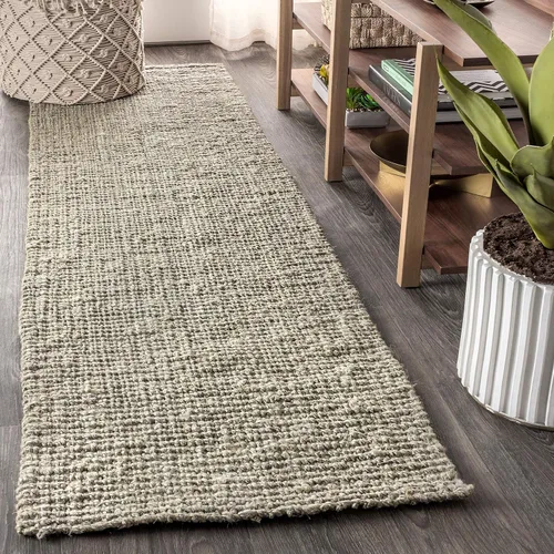 Eyely FRN102C-2 - Alfombra de pasillo de fibra natural tejida a mano de yute grueso para interiores, bohemia; rústica; vintage, dormitorio, cocina,