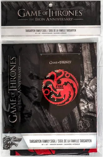 Miniatura 6 de Juego de Tronos Targaryen House Sigil Banner de tela para colgar en la pared decoración del hogar 30 x 50 pulgadas Casa de Dragones