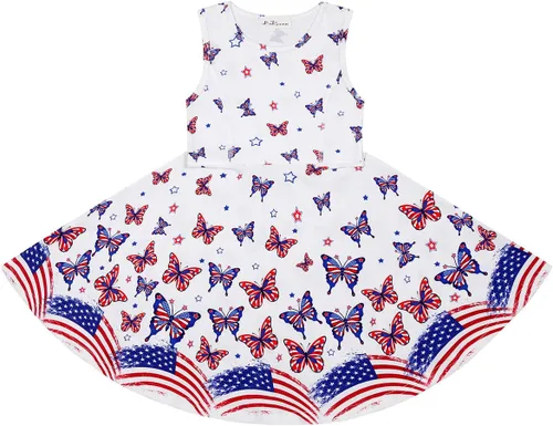 Miniatura 3 de LaBeca - Vestido sin mangas o de manga larga para niñas, vestidos informales con diseño de unicornio o sirena para niñas pequeñas o grandes