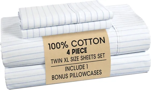 Miniatura 10 de Casa Platino Sábanas de cama individual XL, sábanas de 100 % algodón con 2 fundas de almohada, tejido percal crujiente y sensación acogedora, verde