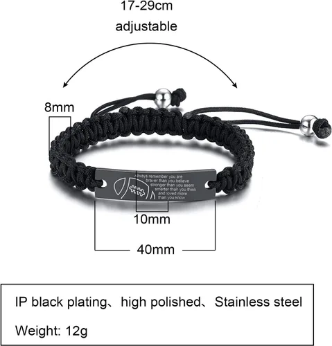 Miniatura 5 de VNOX Inspiration - Pulsera deportiva para hombres, adolescentes y niños, pulsera de cuerda hecha a mano para baloncesto, béisbol, fútbol, fútbol