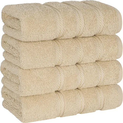 Miniatura 60 de American Soft Linen - Juego de 4 toallas, 100% de algodón turco, 27 x 54 pulgadas, tamaño extragrande, toallas para la ducha, color amarillo