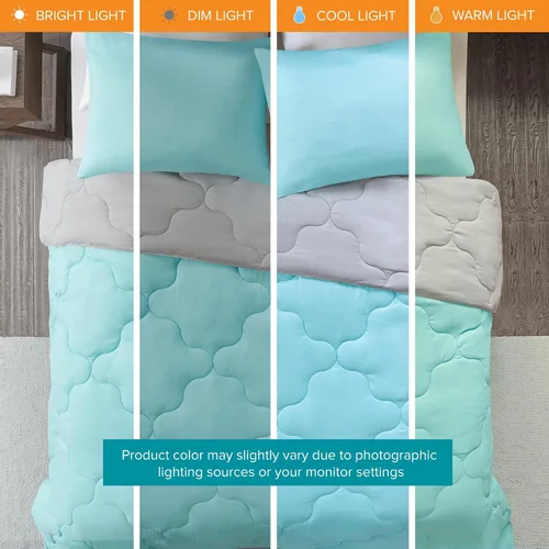 Miniatura 3 de Comfort Spaces Vixie Juego de Edredón Reversible - Cubierta Acolchada Geométrica Casual de Moda, Ropa de Cama Acogedora Alternativa de Plumón