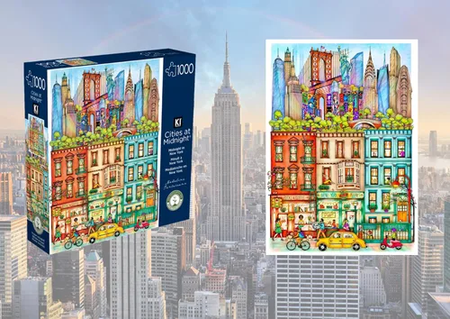 Miniatura 8 de Rompecabezas difícil y desafiante de 1000 piezas para adultos – Barcelona a medianoche por Madalina Tantareanu – Incluye Sagrada Familia, Park