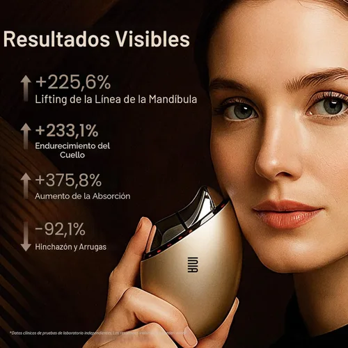 Miniatura 2 de INIA Terapia de luz roja 7 en 1 para cara y cuello Gua Sha Masajeador Facial Dispositivo con Modo Térmico y Cryo para Hinchazón y Reafirmación